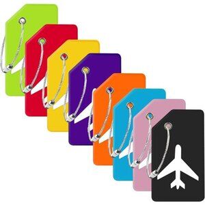 8 Pack Silicone Luggage Tag for Suitcases with Stainless Loop TSA Approved